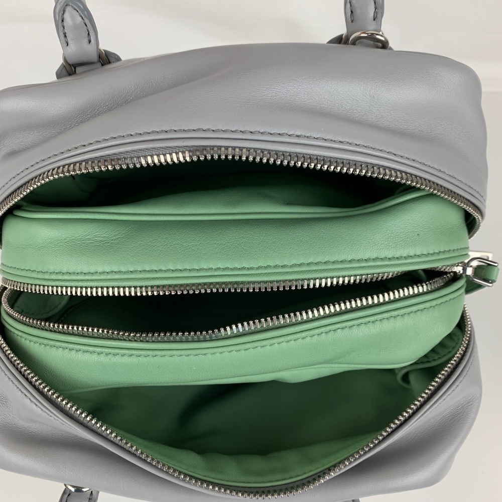 New Prada Italian Calf Leather Gray Bauletto Bag - Picture 8 of 8